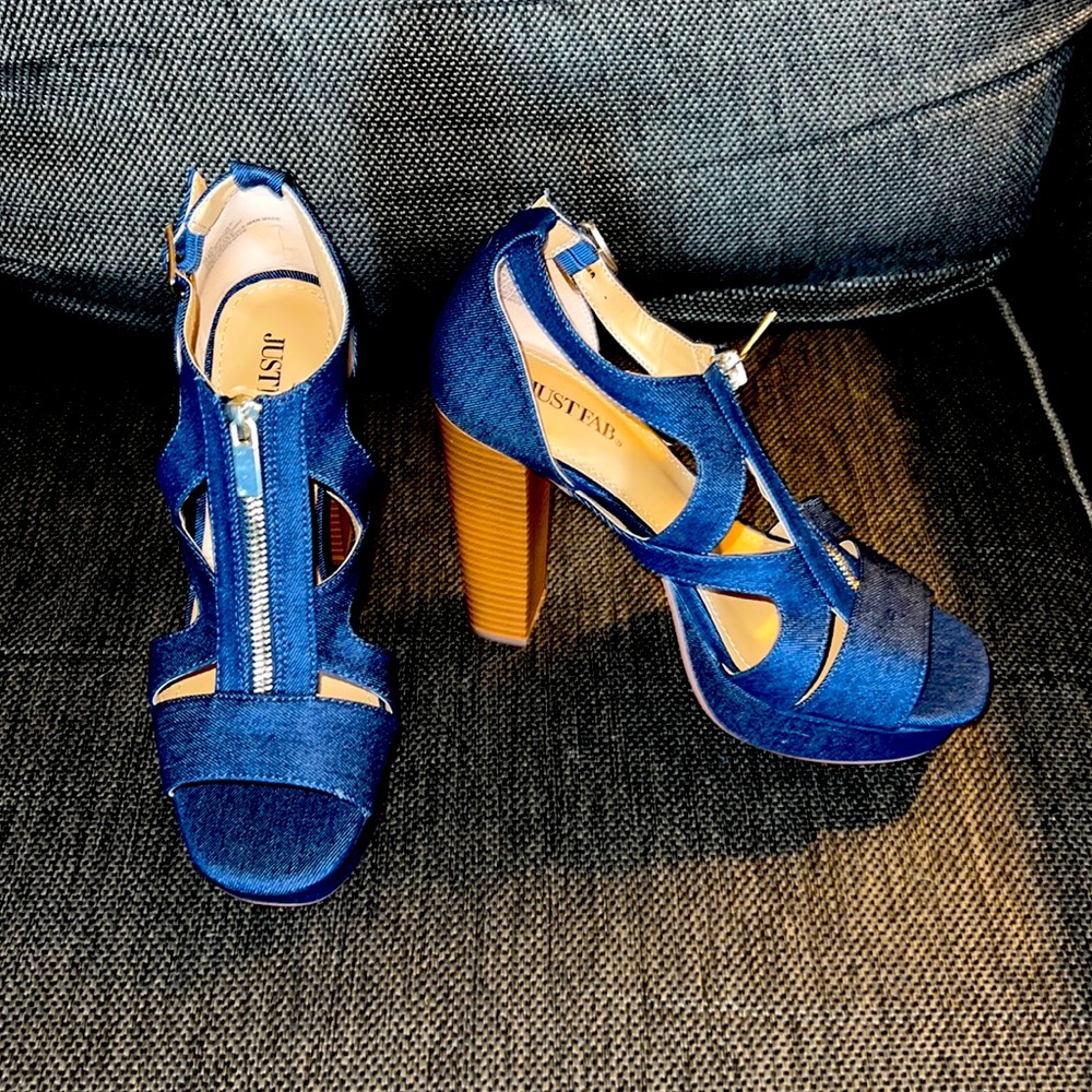 Denim blue shoes